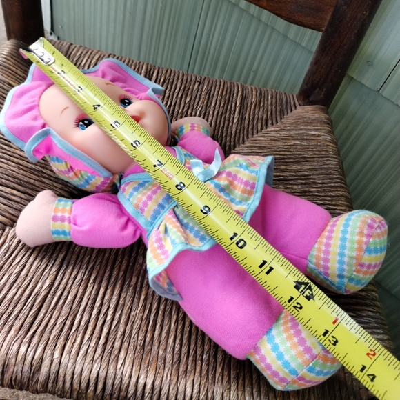 Baby's First Giggles 13" Baby Doll Plush Soft Body Pink Girl Baby Doll Lovey - Picture 12 of 15